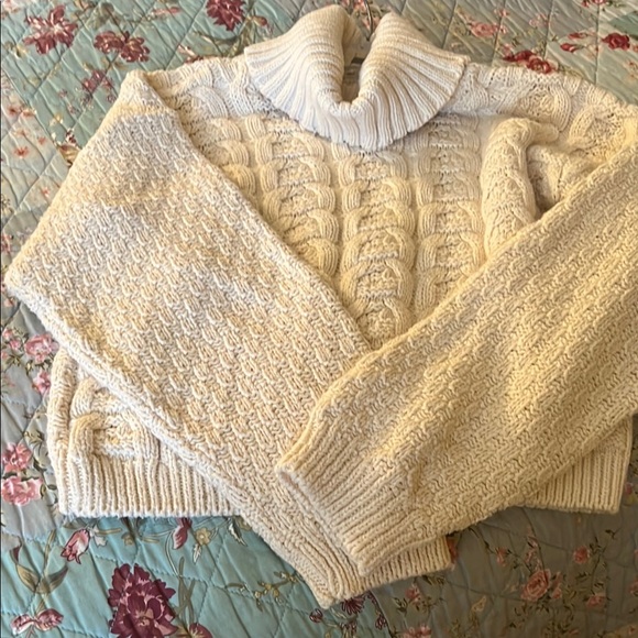Cozy Cream Cowl Neck Cable Knit Sweater - Picture 5 of 7